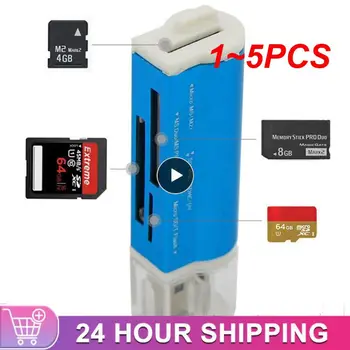 1 ~ 5ШТ Портативный кард-ридер премиум-класса, многофункциональная USB-зажигалка, прочный кард-ридер памяти, кард-ридер 4 в 1, высокотехнологичный кард-ридер