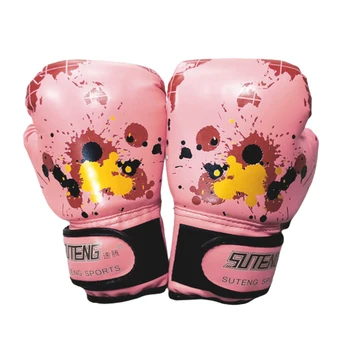 1 пара боксерских перчаток для мальчиков и девочек, боевые рукавицы, профессиональный Муай Тай, искусственная кожа, Тренировочный Спарринг, детский Удар, детский удар