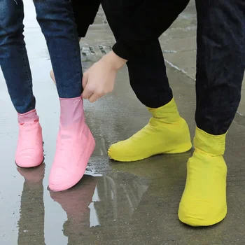 1 пара многоразовых латексных непромокаемых ботинок, дождевики, Нескользящие резиновые дождевики, галоши, обувь для прогулок, чехол для ног