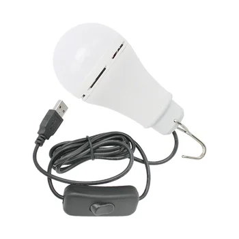 1 шт. светодиодная лампа USB, портативная аварийная лампа белого 5000 К, включение/выключение света для походов на открытом воздухе, кемпинга, рыбалки, путешествий