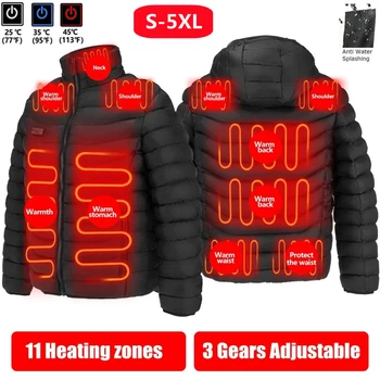 11 Областей Куртка с подогревом USB Электрическая мужская куртка с подогревом Зимняя женская куртка с подогревом на открытом воздухе, куртка с подогревом для кемпинга, термокуртка с подогревом