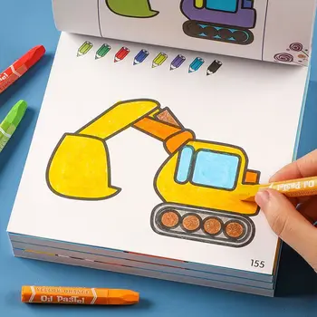 160 страниц Детские книжки-раскраски для мальчиков и девочек Машинки Животные Овощи Книга для рисования для детей Канцелярские принадлежности для раннего образования Игрушки