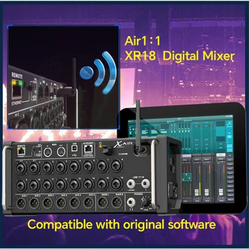 18-Канальный профессиональный цифровой микшер XR18 для монтажа в стойку, Оригинальное программное обеспечение, USB Студийная консоль для записи звука, Звуковая таблица