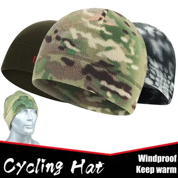 1шт Зимняя ветрозащитная флисовая термальная велосипедная шапка Мужская женская лыжная альпинистская кепка Велосипед мотоцикл теплые спортивные головные уборы