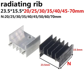 20шт Радиатор 23.5x15.5x20 двойной 2pin 2 иглы мм Радиатор Радиатора Охлаждающее Ребро Кулер Алюминиевый Радиатор 23.5x15.5x40 мм