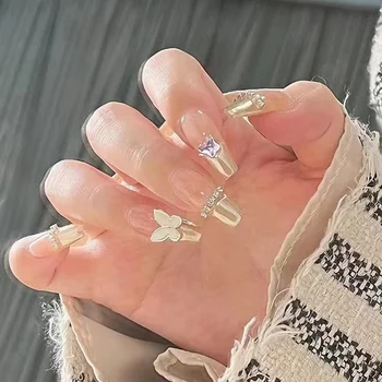 24шт Милый Нейл-арт с полным покрытием Искусственные накладные ногти Многоразового использования Накладные ногти Ballerina Press on Nail Art