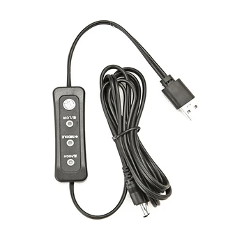 3-ступенчатый USB-регулятор температуры, термостат нагревателя, 5 В для управления, перчатки с подогревом, тапочки, один на двоих, кабель для зарядки