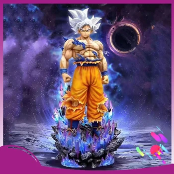 32 см Dragon Ball Z Фигурка Супер Сайян Сон Гоку Ультра Инстинктивная Фигурка Статуя Светящаяся Модель ПВХ Аниме Коллекция Украшений Игрушки