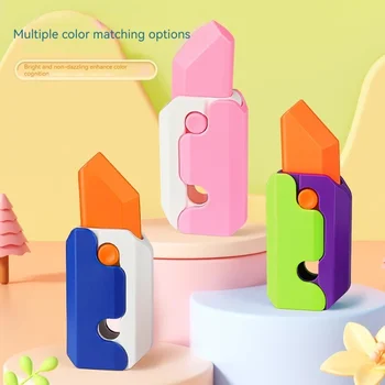 3D Морковный гравитационный нож, игрушки-непоседы, детская декомпрессионная карта, Маленькая игрушка, светящийся пластиковый морковный нож с 3D-печатью