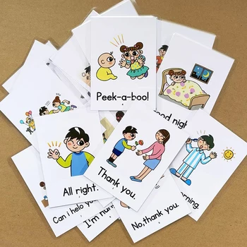 50ШТ флэш-карт для изучения английских фраз для маленьких детей, пособия для учителей в повседневной жизни, учебные материалы для детского сада