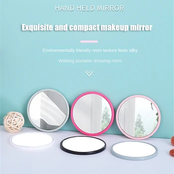 6 цветов, портативное карманное зеркальце, маленькое круглое косметическое зеркальце, Пластиковое высококачественное зеркало для макияжа, увеличительные инструменты для макияжа