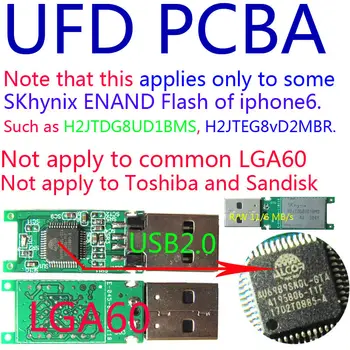 AU6989SNGL-USB-накопитель PCBA для GTA, комплекты UDF для DIY, специальная панель LGA60, ТОЛЬКО для некоторых устройств Skynix И FLASH для iphone.E2NAND3.0