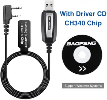 Baofeng CH340 Upgrade 2-Контактный USB-Кабель Для Программирования Win10 Radio Baofeng UV-82 BF-888S UV-13 PRO Walkie Talkie 2-Полосное Радио UV5R