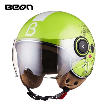 BEON Ретро 3/4 Мотоциклетный Шлем С Открытым Лицом Chopper Винтажный Capacete De Moto Для Мужчин Женщин Скутер Мотоцикл casco DOT Одобрен ECE