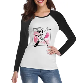 Blackbear - Футболка с Ножом и Розой с длинным рукавом, футболка, черная футболка, винтажная одежда, рок-н-ролльные футболки для Женщин