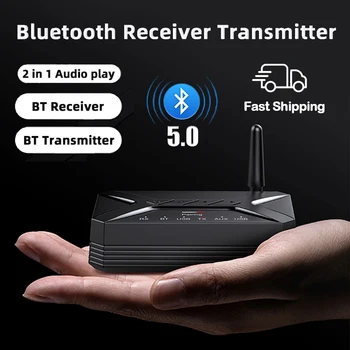 Bluetooth с низкой задержкой, 5,0 Аудио Передатчик, приемник, 3,5 мм Разъем AUX, RCA, Стереомузыкальный беспроводной адаптер для ПК, телевизора, наушников, динамика