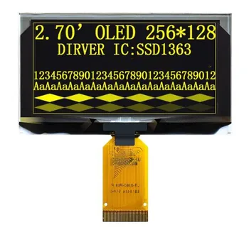 IPS 2,7-дюймовый 30-контактный Белый/Желтый OLED-экран SSD1363 SSD1363 Drive IC 256 * 128 SPI /Параллельный интерфейс 16 Серых шкал