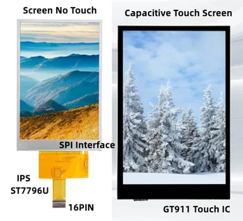 IPS 3,5-дюймовый цветной 16-контактный SPI TFT LCD емкостный экран RGB565 (сенсорный/Без касания) ST7796U Контроллер GT911 IC 320 (RGB) * 480