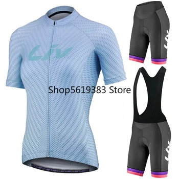 LIV 2022 Новый Летний Женский Комплект из Джерси для велоспорта С коротким рукавом Maillot Ropa Ciclismo MTB Велосипедная Одежда Для Велоспорта Женская Велосипедная Одежда