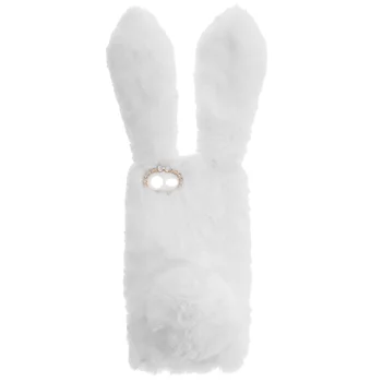 Mikikit Fluffy Bunny Case Новый 2-х Коричневый Пушистый Кроличий Меховой чехол Плюшевый Чехол Ушки Меховой Мяч Защитный Чехол Для девочек с начинкой