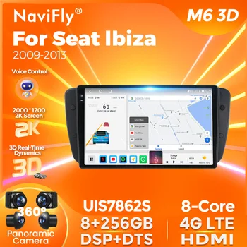 NaviFly M6 3D Беспроводной Автомобильный Радиоприемник Carplay BT 8G + 256G Для Seat Ibiza 6J 2009 - 2013 Android Навигация GPS Мультимедийный Видеоплеер