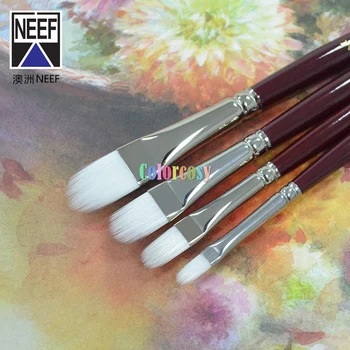 Neef 989 Щетка для рисования Taklon Filbert Rake Comb с короткой ручкой для особых техник и текстур, таких как волосы и трава