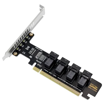 NGFF PCI-E От 16X До 4 Портов U.2 Разделенная Карта Расширения NVME SFF-8639/8643 NVME PCIE SSD Адаптер Для Материнской Платы SSD