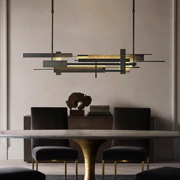 Nordic light роскошная светодиодная люстра, освещающая современный дом 90V-260V, украшение из кованого железа, простой ресторан, люстра Накадзима