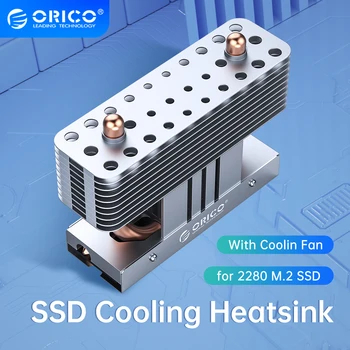 ORICO Cooler 2280 SSD Радиатор M.2 NVME Алюминиевое Охлаждение Медная Тепловая Трубка Из Кремниевого Сплава ПК Эффективный Радиатор с Охлаждающим Вентилятором