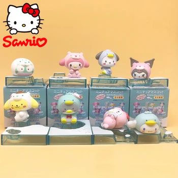 Sanrio 5 см Фигурка Hello Kitty Аниме Каваи Милая Игрушка Со Льдом И Снегом Коллекция Игрушек Мелоди Куроми ПВХ Материалы Подарок Для Детей
