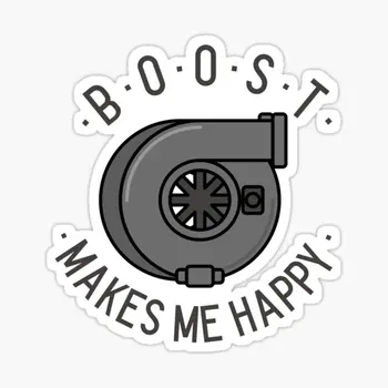 Turbo Boost Делает Меня Счастливым 5ШТ Автомобильные Наклейки для Настенного Холодильника Детские Забавные Бамперы Багаж Мультяшный Декор Украшения Для Ноутбука