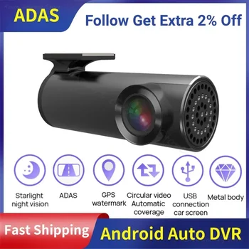 USB Dash Cam 1080P Car Camera Recorder ADAS Dashcam для Автомобиля Ночного Видения Android Screen Loop Recording Камера Автомобиля Черный Ящик