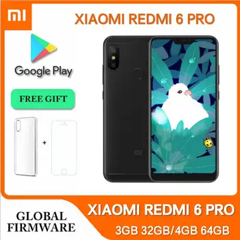 Xiaomi Redmi 6 Pro 3 ГБ 32 ГБ 4 ГБ 64 ГБ Snapdragon 625 Пикселей Аккумулятор емкостью 4000 мАч с двумя SIM-картами Android Global Rom 4G Смартфон