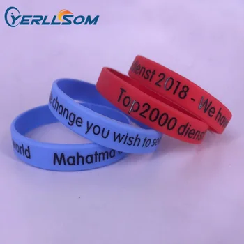 YERLLSOM 100 шт./лот Высококачественные Индивидуальные Персональные силиконовые браслеты с напечатанным 2-цветным логотипом для мероприятий YS19062501