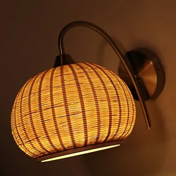 ZK50 Современный бамбуковый декоративный настенный светильник, плетеный из бамбука, прикроватный светильник для прохода, фоновая настенная атмосферная лампа E27