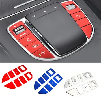 Автомобильная центральная консоль из сплава, кнопка переключения мультимедийной мыши, наклейка с блестками для Mercedes Benz C E GLC Class W205 W213 X253