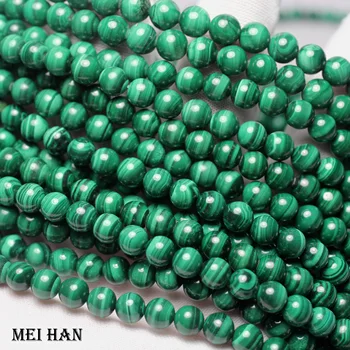 Бесплатная доставка Meihan (1 нить) Натуральные 6 мм малахитовые гладкие круглые бусины для изготовления ювелирных изделий своими руками в подарок