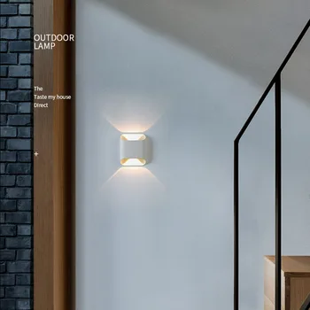 Внутреннее освещение IP65 Водонепроницаемое Простое настенное бра с двусторонней подсветкой, Антикоррозийное Покрытие COB для декора туалетного столика на балконе