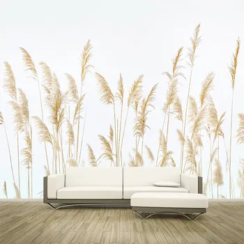 Водяная пшеница, тростник, цветы и трава, сад, индивидуальные 3D-фотографии, обои, гостиная, спальня
