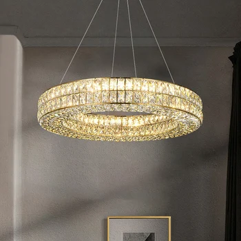 Высококачественная атмосферная и роскошная хрустальная лампа, подвесной светильник для гостиной, Простая спальня, подвесной светильник для столовой