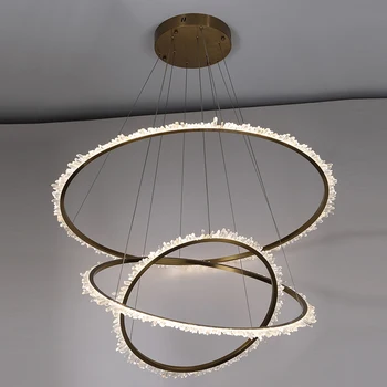 Высококачественная современная хрустальная люстра со светодиодным освещением для гостиной AC110 220V, круглое украшение для спальни Cristal Hanglampe