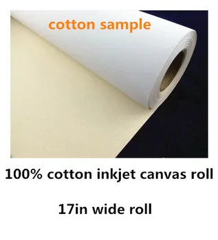 высококачественный образец хлопчатобумажного холста для струйной печати в рулоне длиной 1 м длиной 17 дюймов для печати тестового образца