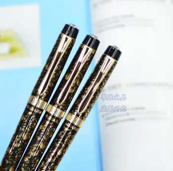 Гелевая ручка для печати с золотым покрытием, 0,5 черная ручка для подписи