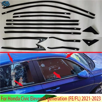 Для Honda Civic одиннадцатого поколения (FE/FL) 2021-2023 Piano Black Установка отделки всего окна автомобиля
