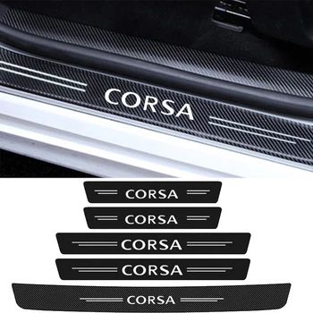 для Opel Corsa Логотип Двери автомобиля Порог, Накладка на Порог, Наклейки, Защитные Наклейки, Аксессуары для педалей из углеродного волокна