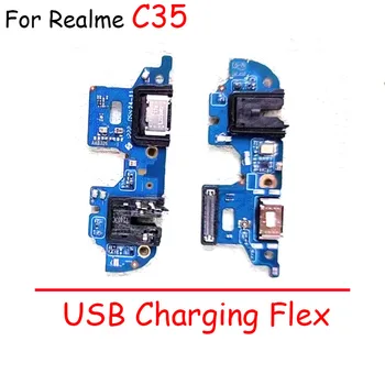 Для Realme C2 C3 C11 C12 C15 C17 C20 C21 C21Y C25 C25S C30S C31 C33 C35 USB Плата Для Зарядки Док-порт Гибкий Кабель Запчасти для ремонта