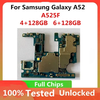 Для Samsung Galaxy A52 A525F SM-A526B A528B Разблокированная Материнская Плата Android OS Логическая Плата С Полными Чипами Материнская Плата Версии EU 5G 4G