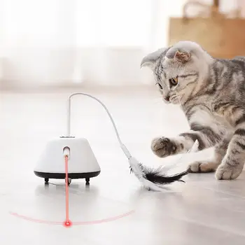 Домашняя кошка Светодиодная инфракрасная дразнящая палочка Удочка из перьев Автоматический развлекательный проигрыватель Электрическая игрушка для домашних животных