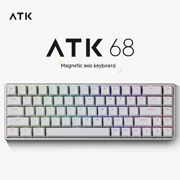 Игровая клавиатура Atk68 С магнитным переключателем Smart Speed X Quick Trigger Из алюминиевого сплава, Механическая клавиатура для киберспортивных геймеров, Rgb Подарок для ПК