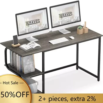 Игровой стол Офисный стол для домашнего офиса (47 дюймов из черного дуба) Мебель для компьютерного стола бесплатно